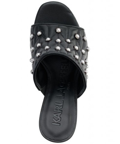 Women's Aviva Studded Platform Sandals Black $55.65 Shoes