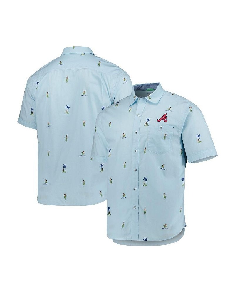 Men's Turquoise Atlanta Braves Hula All Day Button-Up Shirt $61.10 Shirts