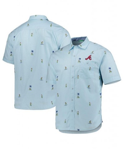 Men's Turquoise Atlanta Braves Hula All Day Button-Up Shirt $61.10 Shirts