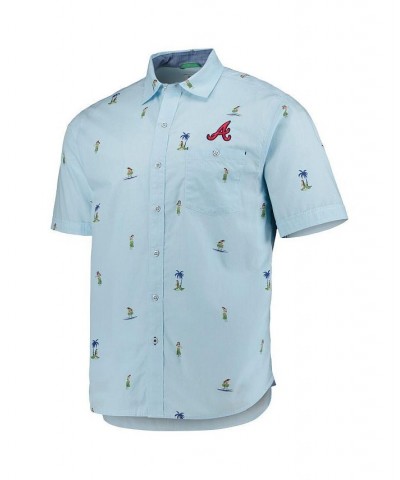 Men's Turquoise Atlanta Braves Hula All Day Button-Up Shirt $61.10 Shirts