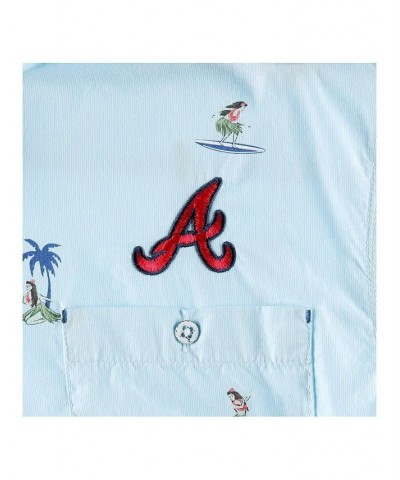 Men's Turquoise Atlanta Braves Hula All Day Button-Up Shirt $61.10 Shirts