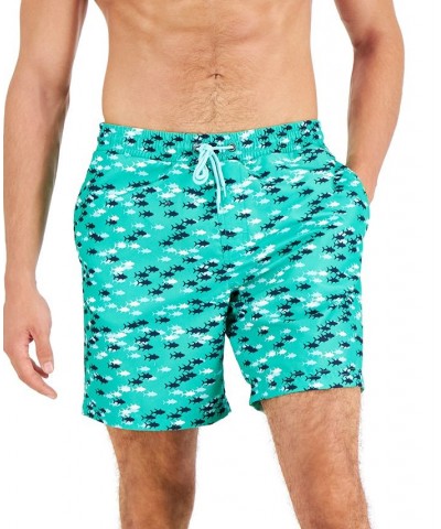 Men's Fish Reel Swim Trunks Green $13.74 Swimsuits