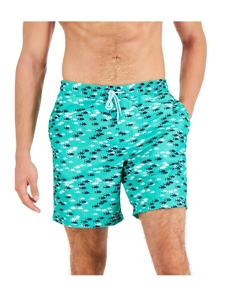 Men's Fish Reel Swim Trunks Green $13.74 Swimsuits