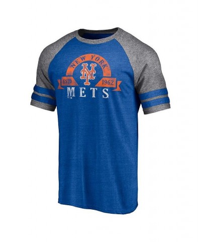 Men's Branded Heather Royal New York Mets Utility Two-Stripe Raglan Tri-Blend T-shirt $22.05 T-Shirts