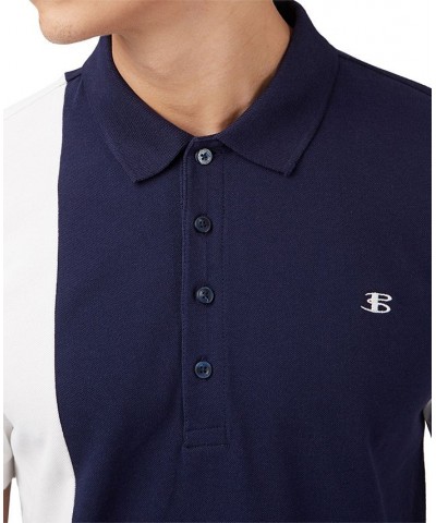 Men's Colorblocked Short-Sleeve Embroidered Polo Shirt Blue $48.51 Polo Shirts