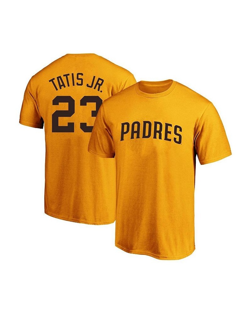 Men's Fernando Tatis Jr. Gold-Tone San Diego Padres Big & Tall Name and Number T-shirt $20.70 T-Shirts