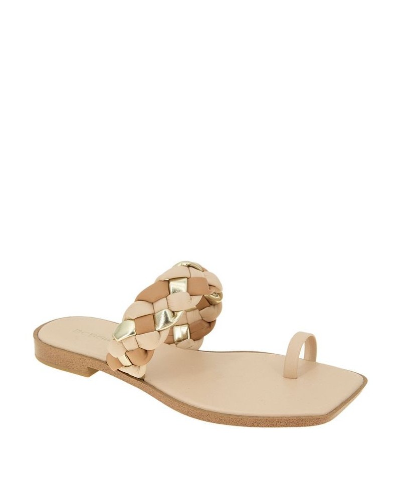 Women's Letti Flat Sandal Tan, Platino Multi, Synthetic $43.61 Shoes