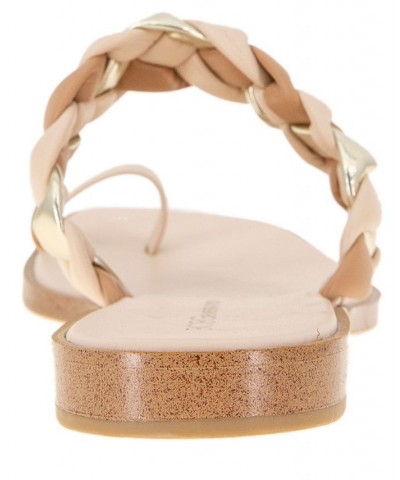 Women's Letti Flat Sandal Tan, Platino Multi, Synthetic $43.61 Shoes