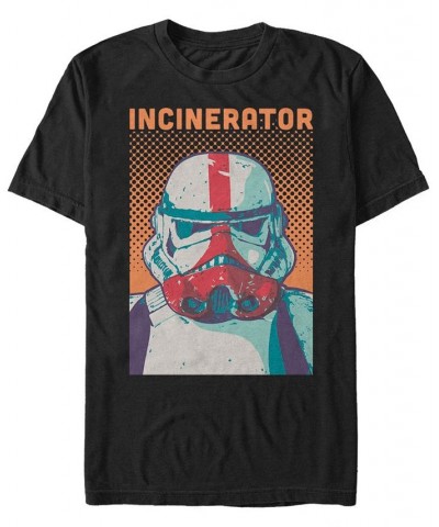 Star Wars The Mandalorian Incinerator Trooper Comic Portrait Short Sleeve Men's T-shirt Black $15.40 T-Shirts