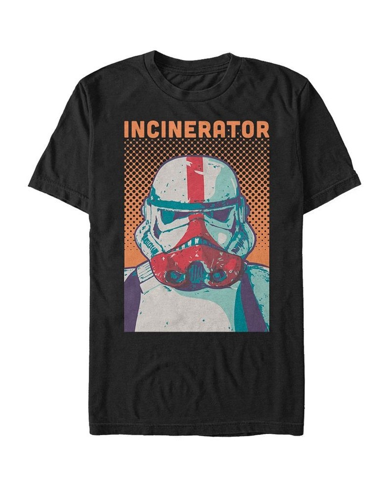 Star Wars The Mandalorian Incinerator Trooper Comic Portrait Short Sleeve Men's T-shirt Black $15.40 T-Shirts