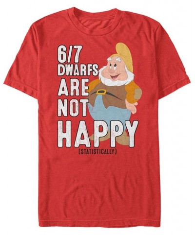 Disney Men's Snow White Statistically 6/7 Dwarfs are Unhappy Short Sleeve T-Shirt Red $20.64 T-Shirts