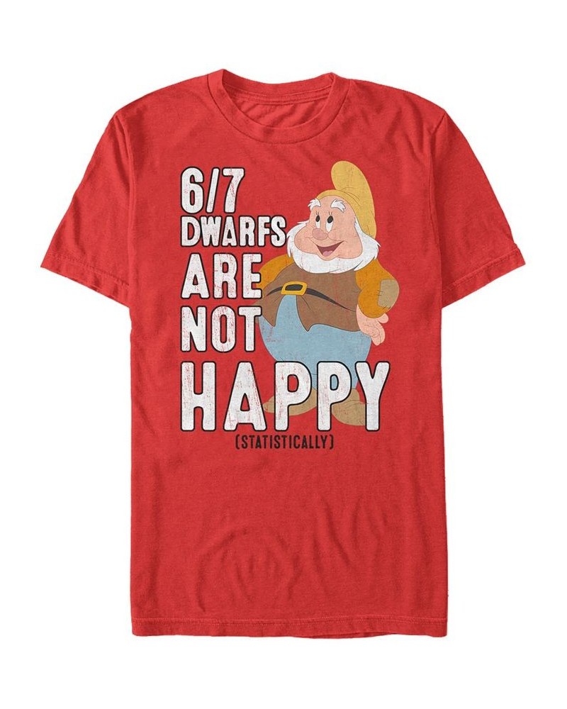 Disney Men's Snow White Statistically 6/7 Dwarfs are Unhappy Short Sleeve T-Shirt Red $20.64 T-Shirts