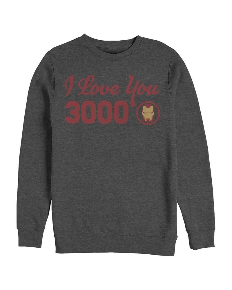 Marvel Men's Avengers Endgame Iron Man I Love You 3000 Text, Crewneck Fleece Gray $23.10 Sweatshirt