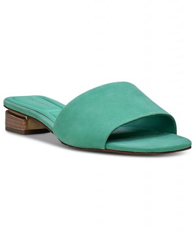 Cheleah Slip-On Block-Heel Slide Sandals Blue $49.05 Shoes