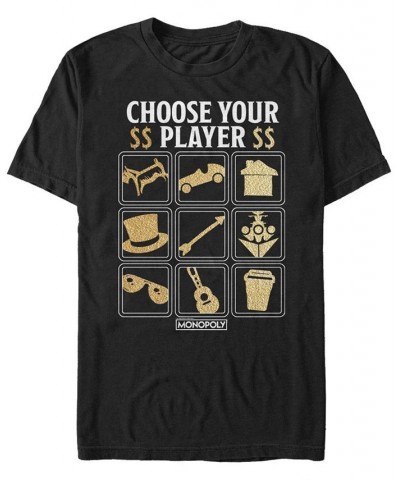 Monopoly Men's Choose Your Player Icons Short Sleeve T-Shirt Black $20.29 T-Shirts