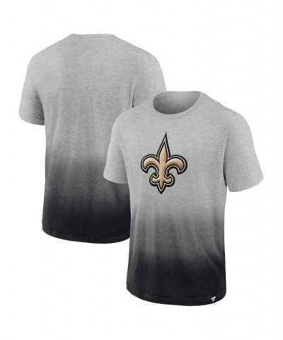 Men's Branded Heathered Gray, Black New Orleans Saints Team Ombre T-shirt $20.66 T-Shirts