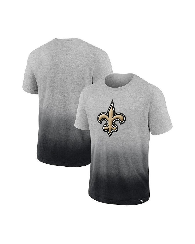 Men's Branded Heathered Gray, Black New Orleans Saints Team Ombre T-shirt $20.66 T-Shirts