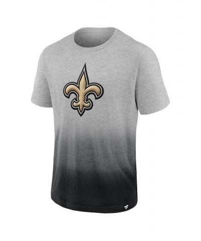 Men's Branded Heathered Gray, Black New Orleans Saints Team Ombre T-shirt $20.66 T-Shirts