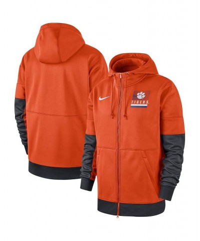 Men's Orange and Anthracite Clemson Tigers Sideline Full-Zip Performance Hoodie $54.99 Sweatshirt