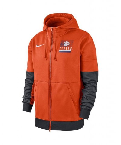 Men's Orange and Anthracite Clemson Tigers Sideline Full-Zip Performance Hoodie $54.99 Sweatshirt