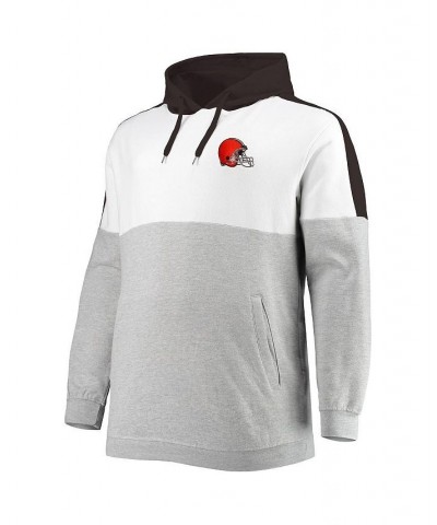 Men's Brown, Heathered Gray Cleveland Browns Big and Tall Team Logo Pullover Hoodie $38.25 Sweatshirt