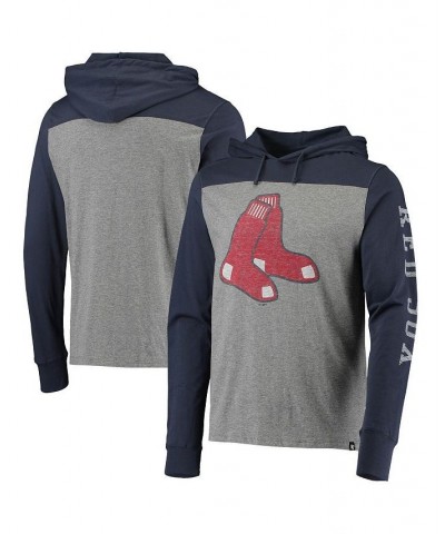 Men's '47 Heather Gray, Navy Boston Red Sox Franklin Wooster Pullover Hoodie $34.44 Sweatshirt