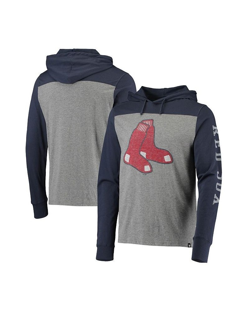 Men's '47 Heather Gray, Navy Boston Red Sox Franklin Wooster Pullover Hoodie $34.44 Sweatshirt