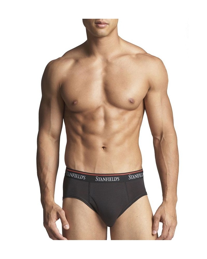 Cotton Stretch Men's 3 Pack Brief Underwear Black $24.96 Underwear