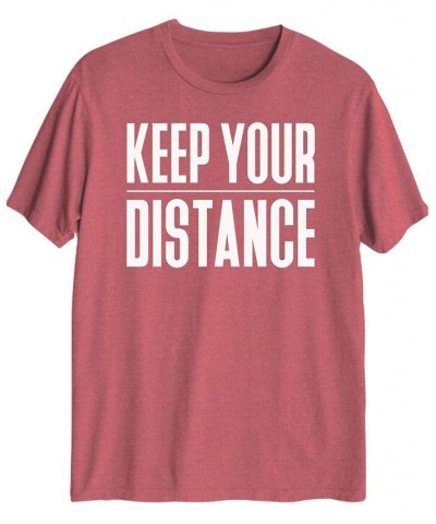 Hybrid Men's Keep Your Distance Short Sleeve T-shirt Pink $20.29 T-Shirts