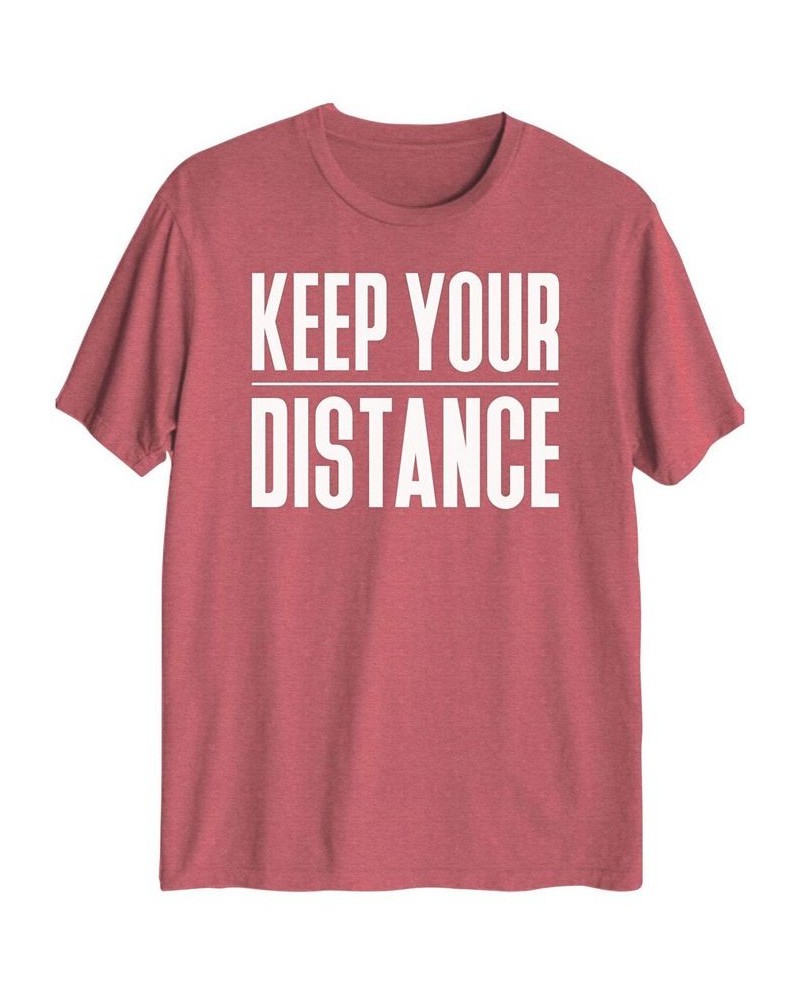 Hybrid Men's Keep Your Distance Short Sleeve T-shirt Pink $20.29 T-Shirts