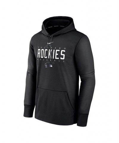 Men's Black Colorado Rockies Authentic Collection Pregame Performance Pullover Hoodie $41.80 Sweatshirt