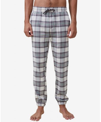 Men's Expandable Waist Lounge Pants Bone, Washed Black, Green Check $28.04 Pajama