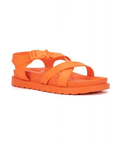 Women's Tessa Buckle Sandals Orange $33.00 Shoes