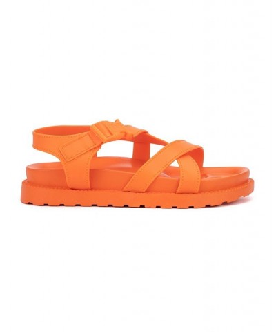 Women's Tessa Buckle Sandals Orange $33.00 Shoes