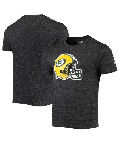 Men's Heathered Black Green Bay Packers Helmet Logo Tri-Blend T-shirt $12.80 T-Shirts