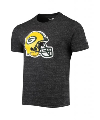 Men's Heathered Black Green Bay Packers Helmet Logo Tri-Blend T-shirt $12.80 T-Shirts