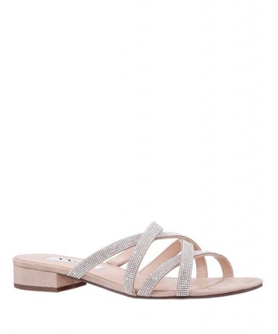 Women's Selina Evening Flat Sandal Tan/Beige $43.56 Shoes