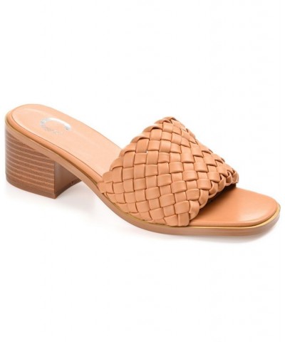 Women's Fylicia Woven Sandals Tan/Beige $34.85 Shoes