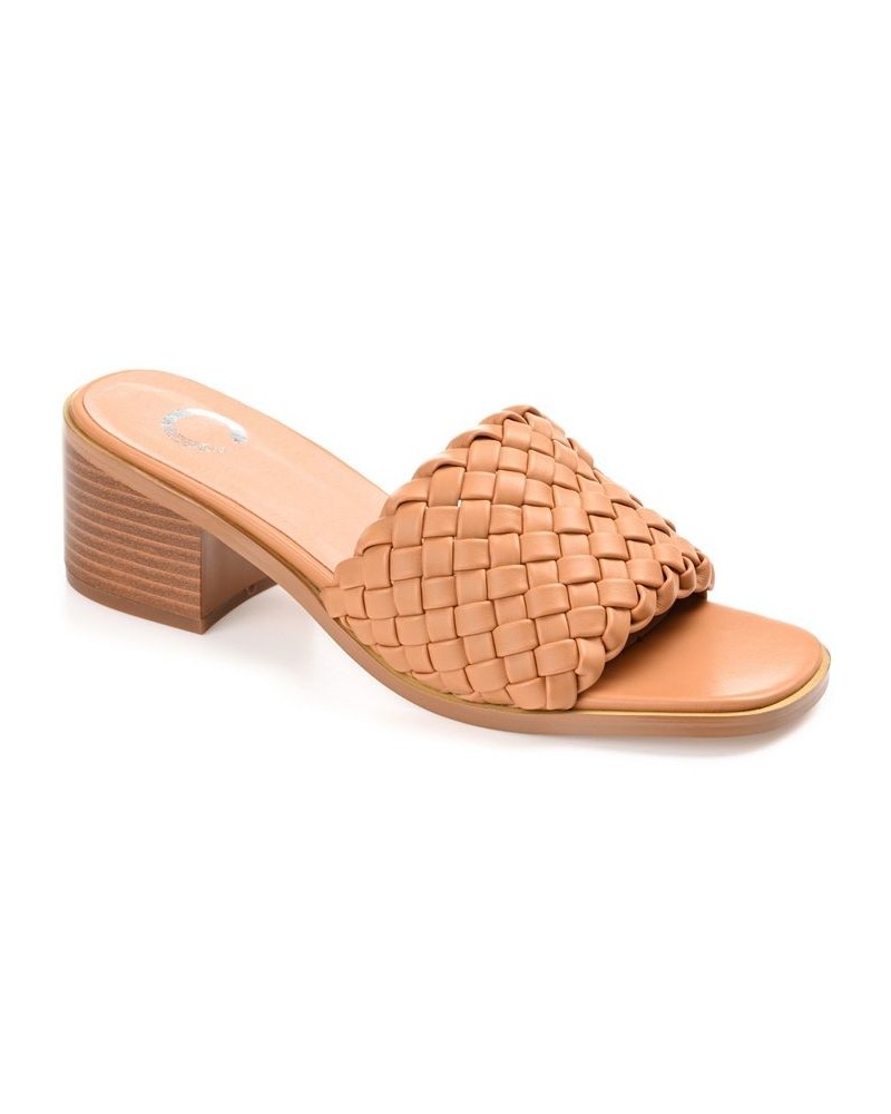 Women's Fylicia Woven Sandals Tan/Beige $34.85 Shoes