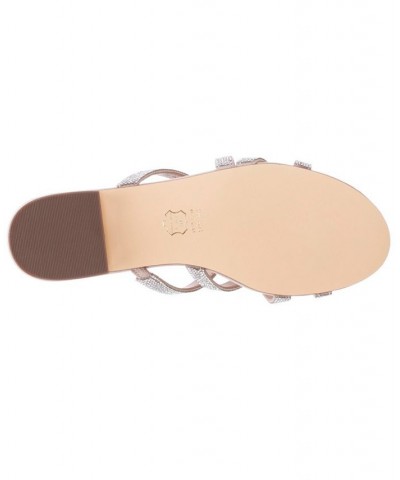 Women's Selina Evening Flat Sandal Tan/Beige $43.56 Shoes