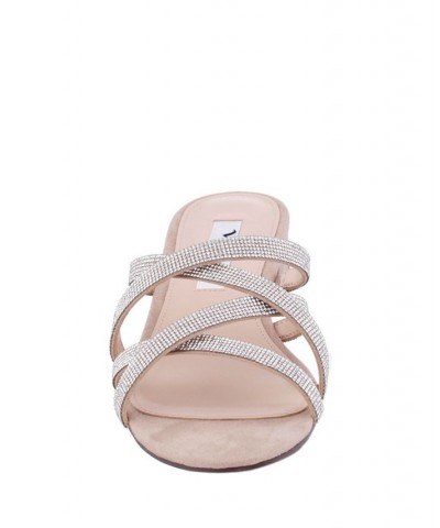 Women's Selina Evening Flat Sandal Tan/Beige $43.56 Shoes