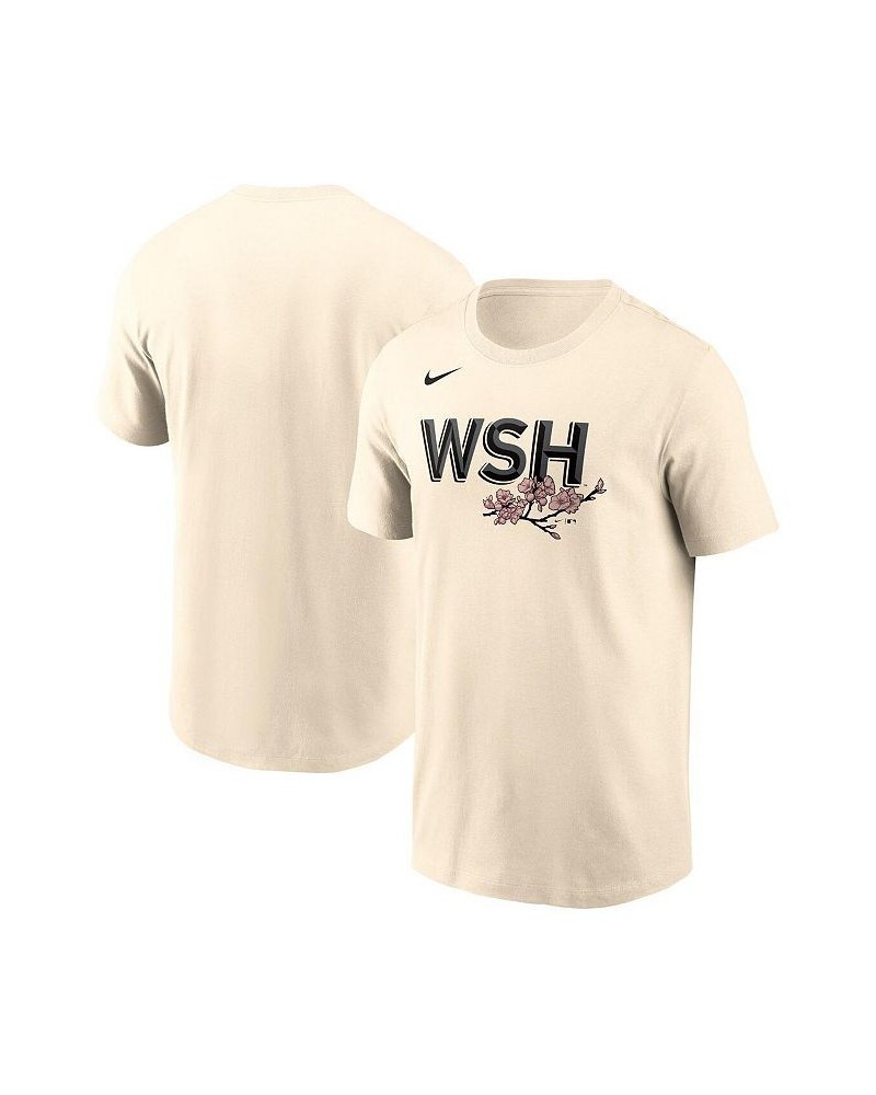 Men's Cream Washington Nationals City Connect Wordmark T-shirt $23.39 T-Shirts