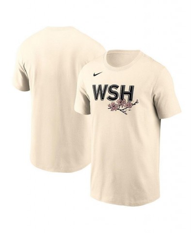 Men's Cream Washington Nationals City Connect Wordmark T-shirt $23.39 T-Shirts