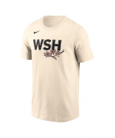 Men's Cream Washington Nationals City Connect Wordmark T-shirt $23.39 T-Shirts