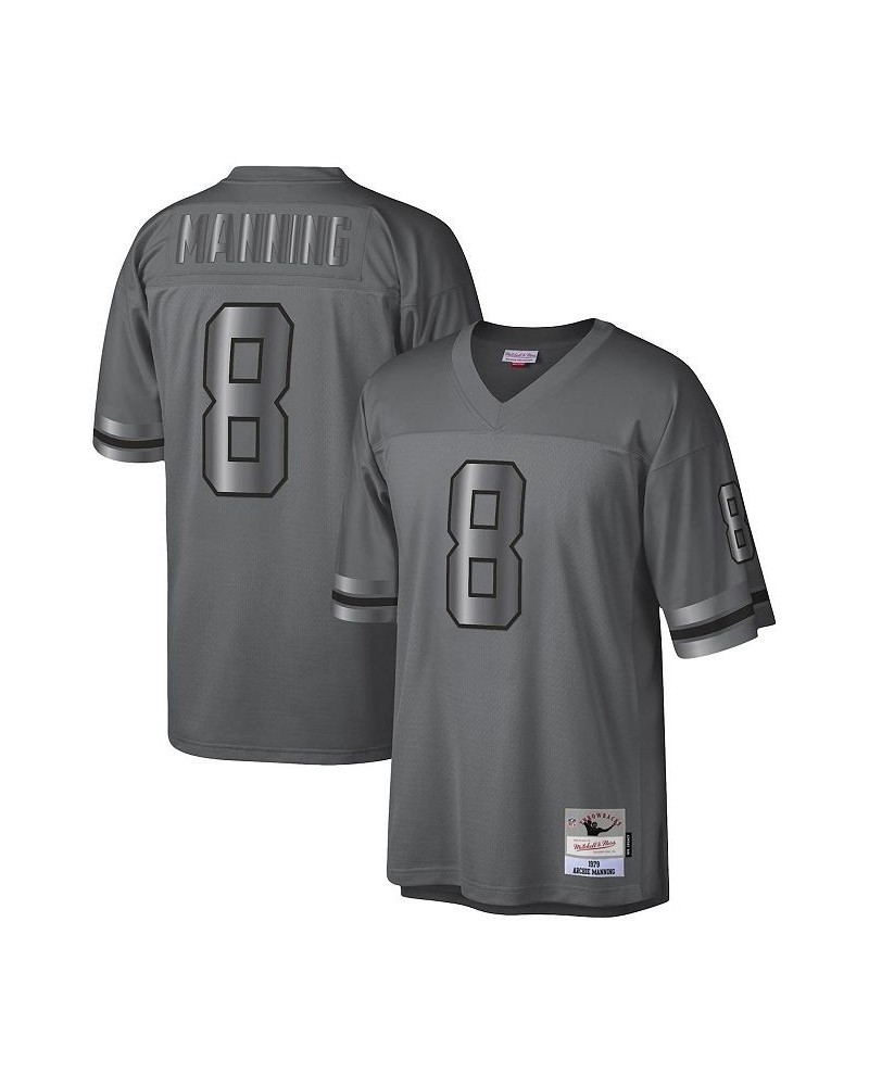 Men's Archie Manning Charcoal New Orleans Saints 1979 Retired Player Metal Legacy Jersey $81.60 Jersey