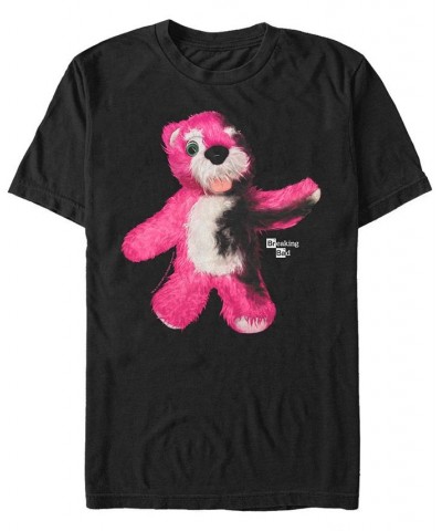 Men's Burnt Pink Teddy Bear Portrait Logo Short Sleeve T- shirt Black $16.45 T-Shirts