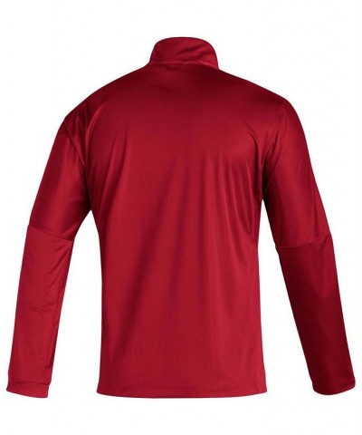 Men's Scarlet Nebraska Huskers 2021 Sideline Primeblue Quarter-Zip Jacket $28.38 Jackets