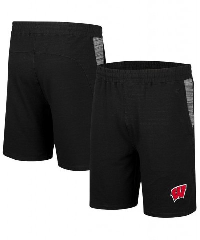 Men's Black Wisconsin Badgers Wild Party Shorts $21.19 Shorts