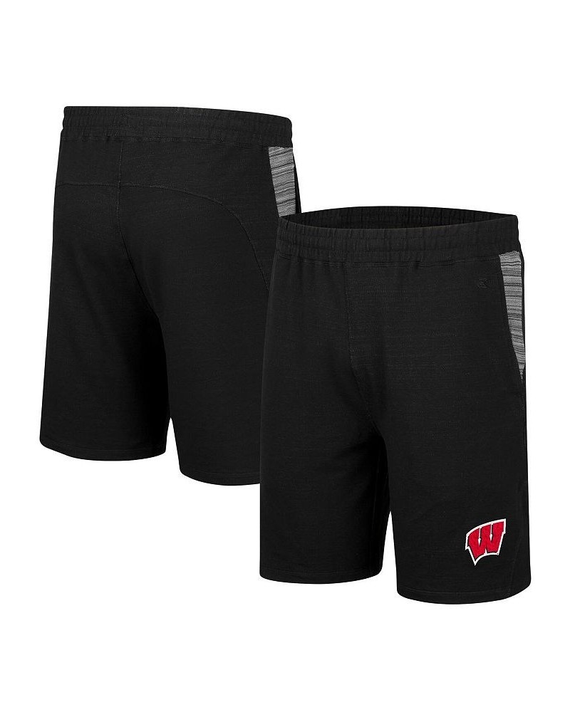 Men's Black Wisconsin Badgers Wild Party Shorts $21.19 Shorts