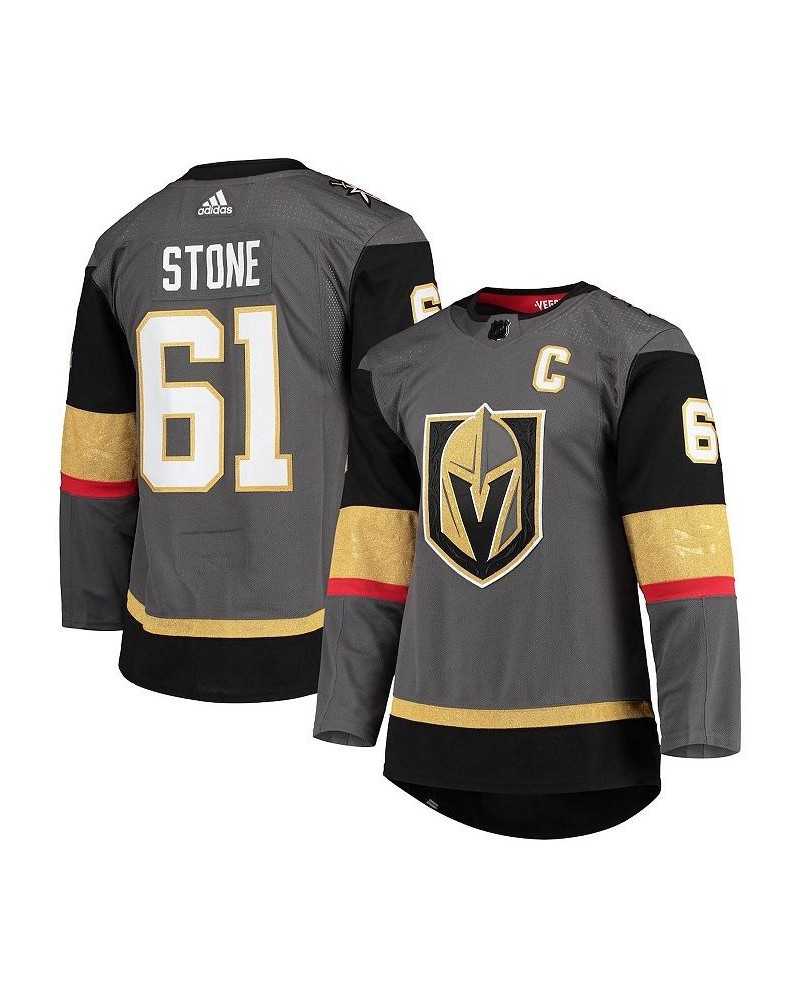 Men's Mark Stone Gray Vegas Golden Knights Home Captain Patch Primegreen Authentic Pro Player Jersey $58.24 Jersey